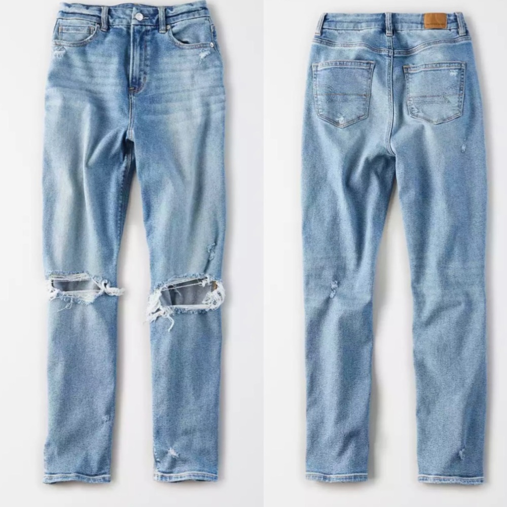 AE Stretch Ripped Curvy Mom Jean